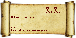 Klár Kevin névjegykártya