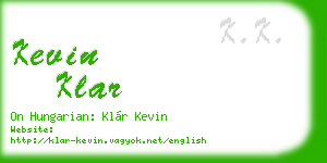 kevin klar business card